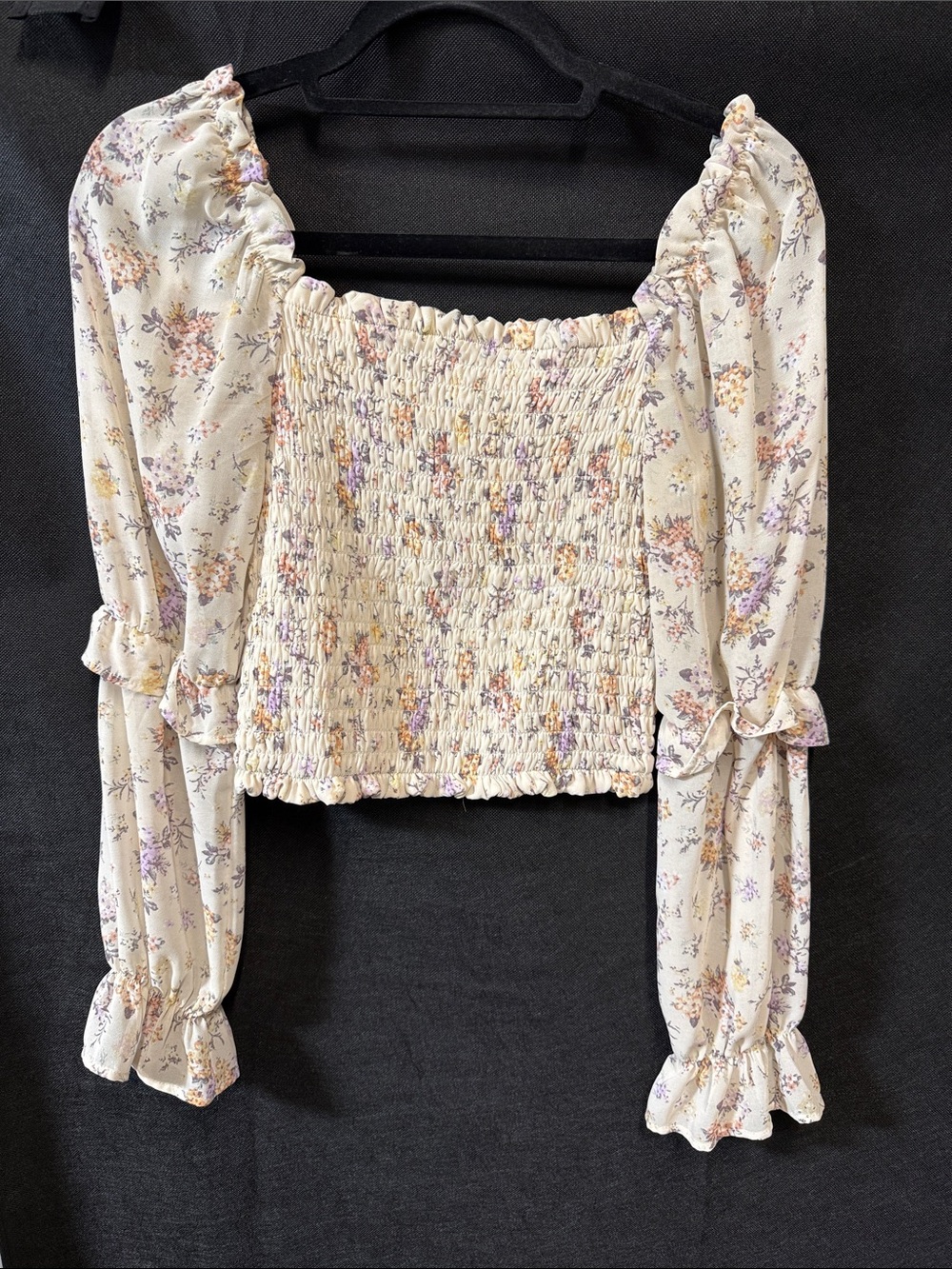 wild fable Cream Floral Smocked Top